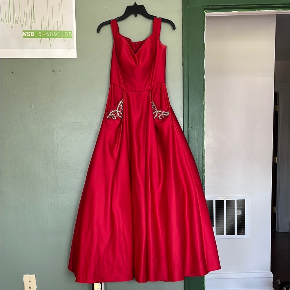 Red Sweetheart A-Line Prom Dress